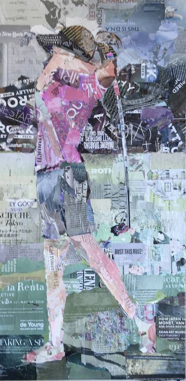 Original Abstract Expressionism Sports Collage by Jamie Pavlich-Walker
