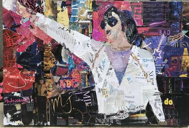 Original Abstract Expressionism Celebrity Collage by Jamie Pavlich-Walker