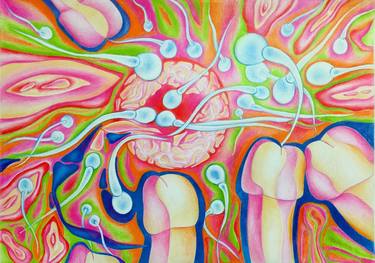 Print of Abstract Erotic Drawings by Alex Yeskova