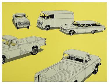 Original Illustration Automobile Paintings by Erica Hauser
