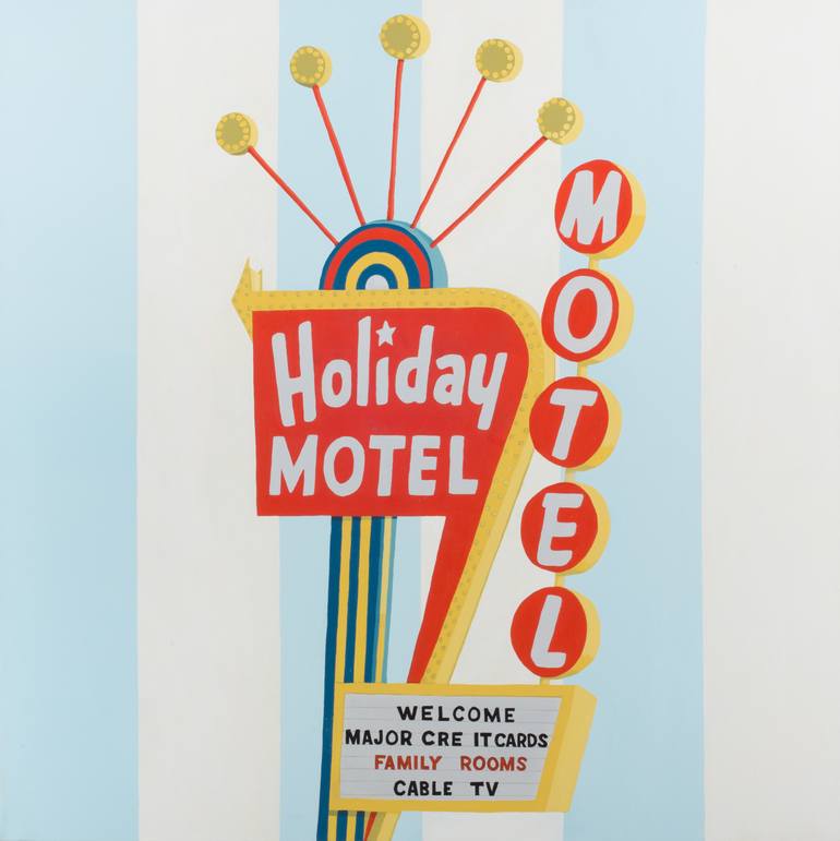 Holiday Motel Painting by Erica Hauser | Saatchi Art