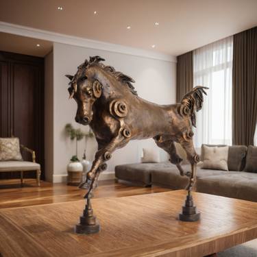 Original Abstract Expressionism Horse Sculpture by Frederick Sturm