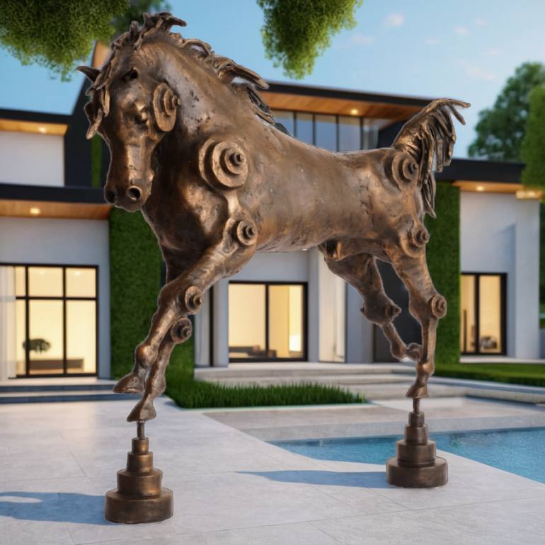 Original Abstract Expressionism Horse Sculpture by Frederick Sturm