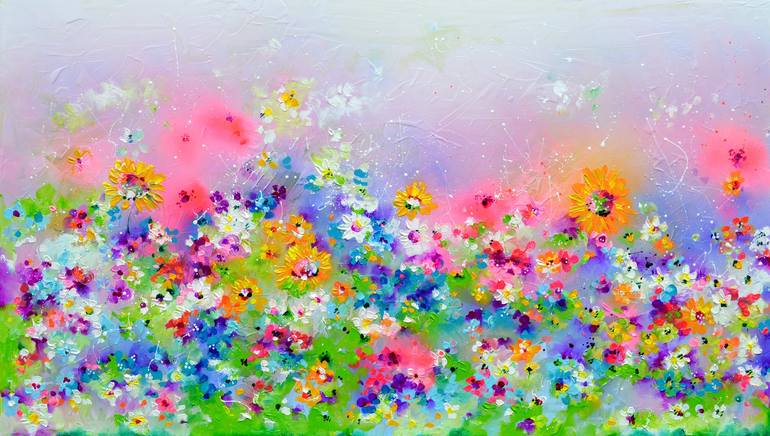 Original Abstract Floral Paintings by Soos Roxana Gabriela
