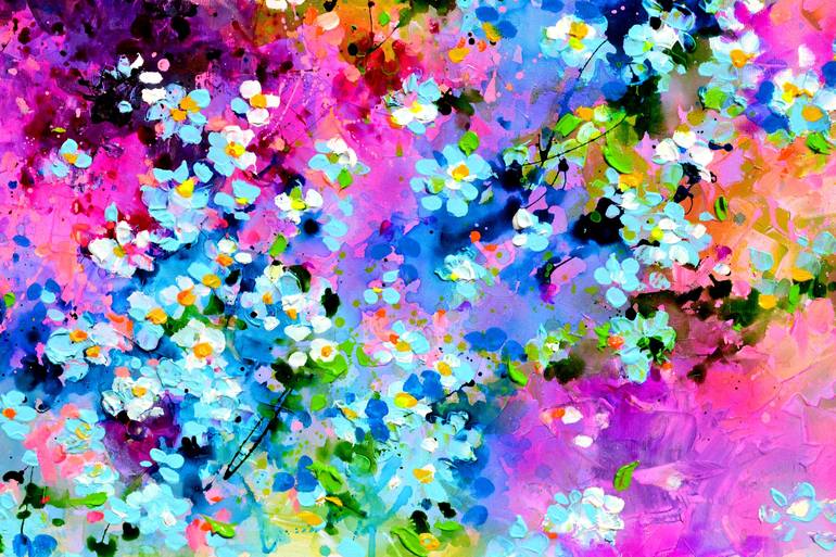 Original Abstract Floral Painting by SOOS ROXANA GABRIELA