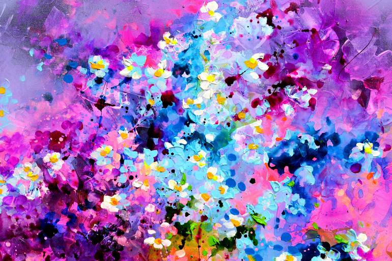 Original Abstract Floral Painting by SOOS ROXANA GABRIELA