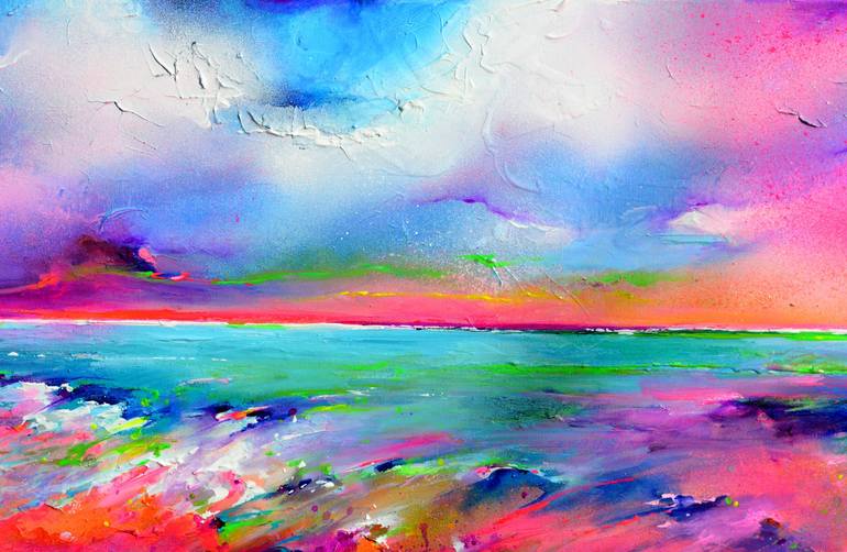 Original Impressionism Seascape Painting by SOOS ROXANA GABRIELA