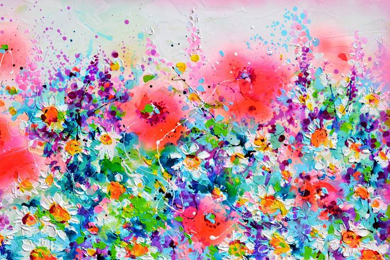 Original Impressionism Floral Painting by Soos Roxana Gabriela