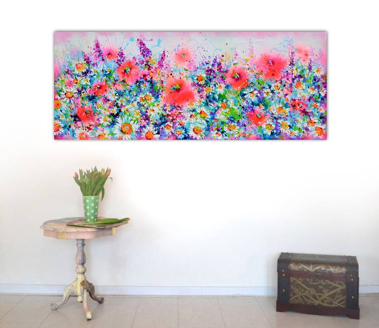 Original Impressionism Floral Painting by Soos Roxana Gabriela