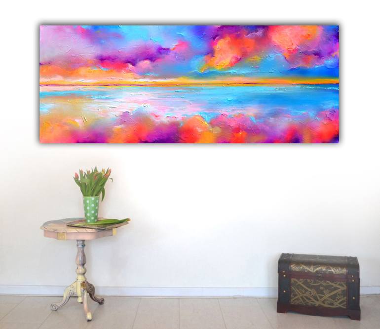 Original Impressionism Beach Painting by SOOS ROXANA GABRIELA