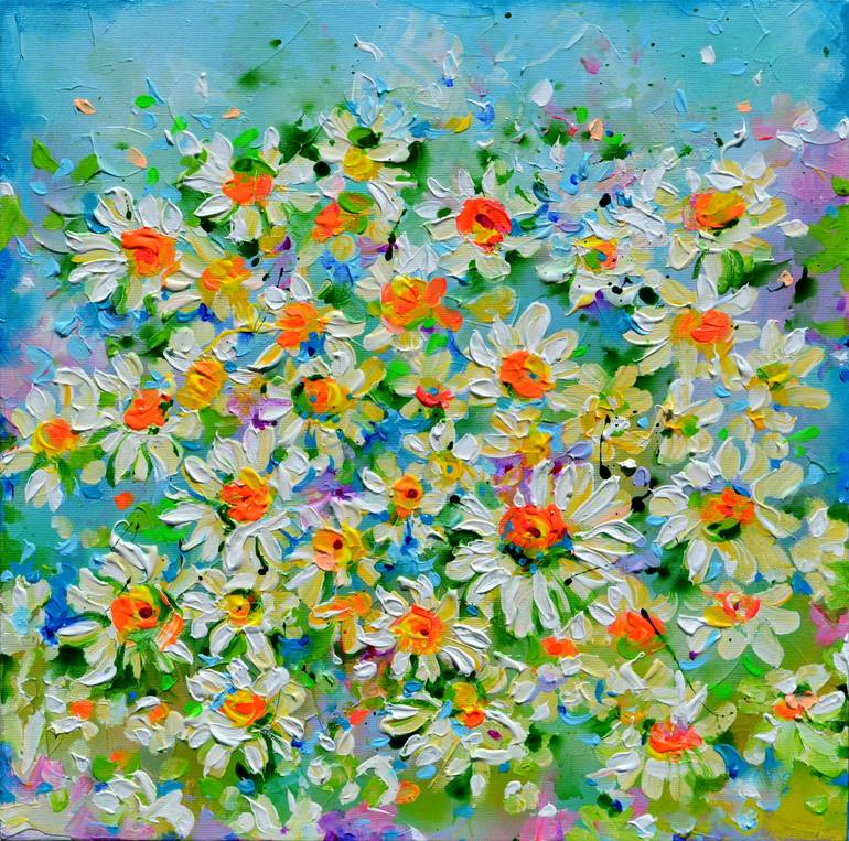 Original Impressionism Garden Paintings by Soos Roxana Gabriela