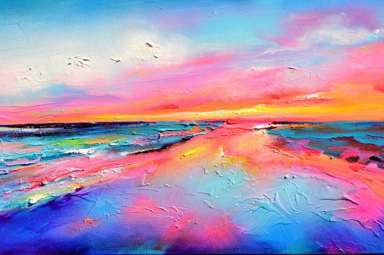 Original Contemporary Beach Painting by SOOS ROXANA GABRIELA