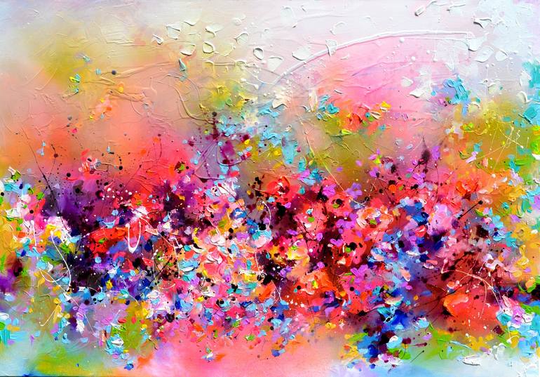 Original Abstract Floral Paintings by Soos Roxana Gabriela