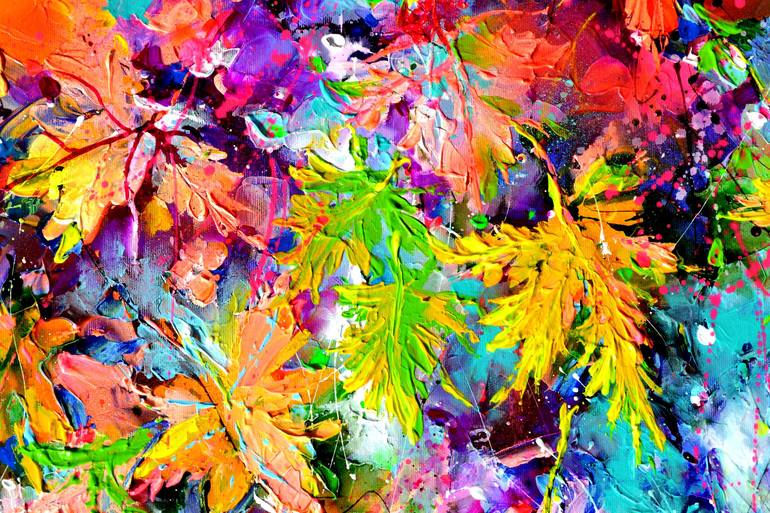 Original Abstract Floral Painting by SOOS ROXANA GABRIELA