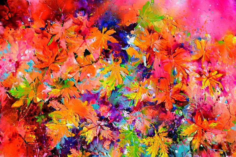 Original Abstract Floral Painting by SOOS ROXANA GABRIELA