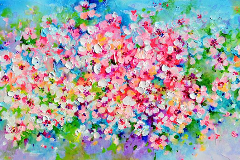 Original Impressionism Floral Painting by SOOS ROXANA GABRIELA