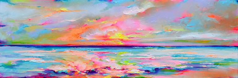 Original Impressionism Beach Paintings by Soos Roxana Gabriela