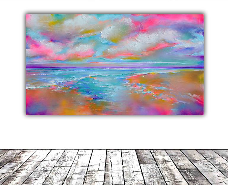 Original Impressionism Beach Paintings by Soos Roxana Gabriela