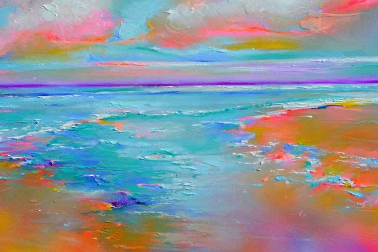 Original Impressionism Beach Painting by Soos Roxana Gabriela