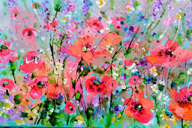 Original Impressionism Floral Painting by SOOS ROXANA GABRIELA