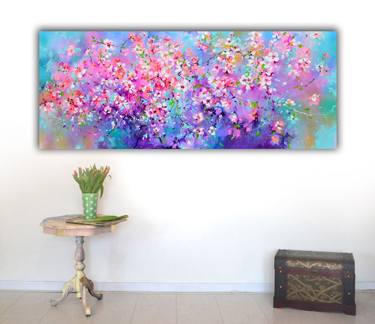 I've Dreamed 55 - Sakura Colorful Blossom Floral Painting thumb