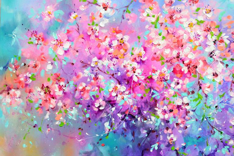 Original Impressionism Floral Painting by Soos Roxana Gabriela