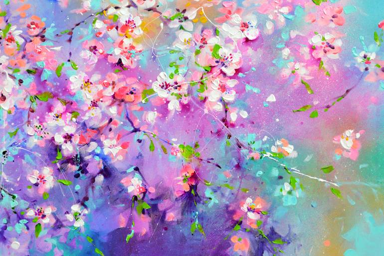 Original Impressionism Floral Painting by Soos Roxana Gabriela