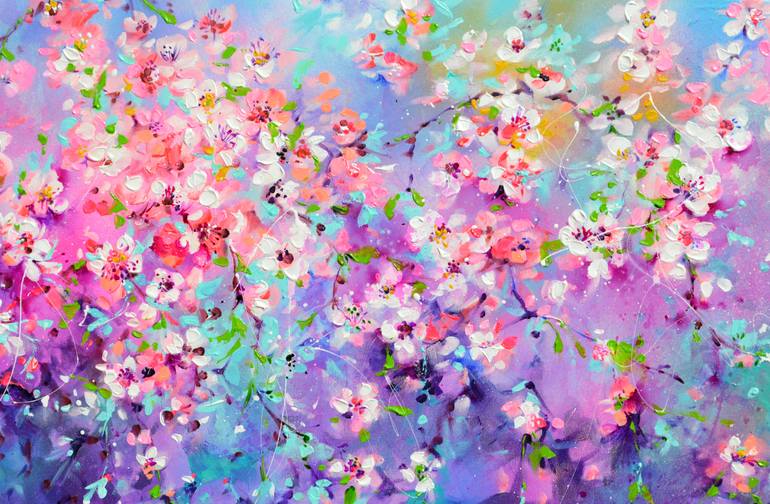 Original Impressionism Floral Painting by Soos Roxana Gabriela