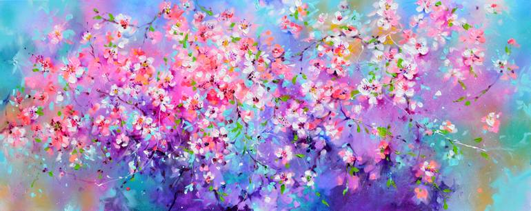 Original Impressionism Floral Painting by Soos Roxana Gabriela