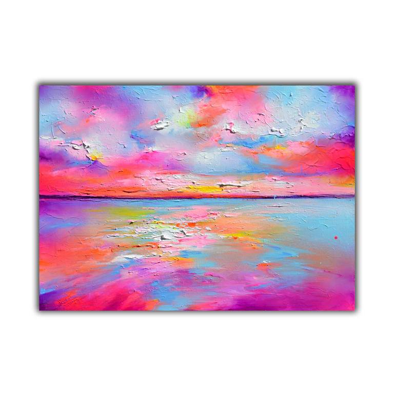 Original Abstract Beach Painting by SOOS ROXANA GABRIELA