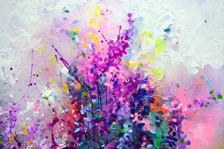 Original Abstract Floral Painting by SOOS ROXANA GABRIELA