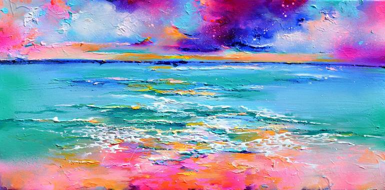 Original Impressionism Beach Paintings by Soos Roxana Gabriela