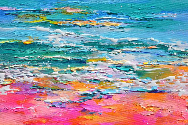 Original Impressionism Beach Painting by SOOS ROXANA GABRIELA