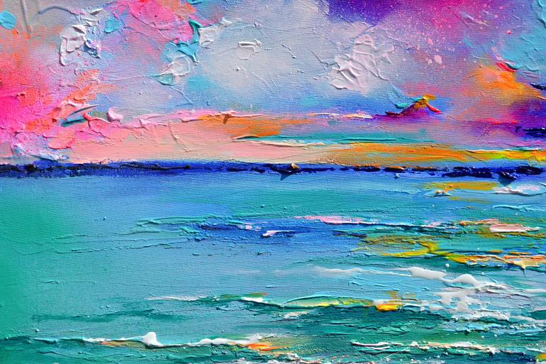 Original Impressionism Beach Painting by SOOS ROXANA GABRIELA