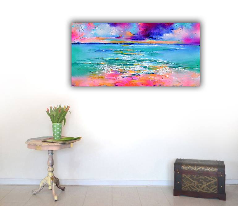 Original Impressionism Beach Painting by SOOS ROXANA GABRIELA