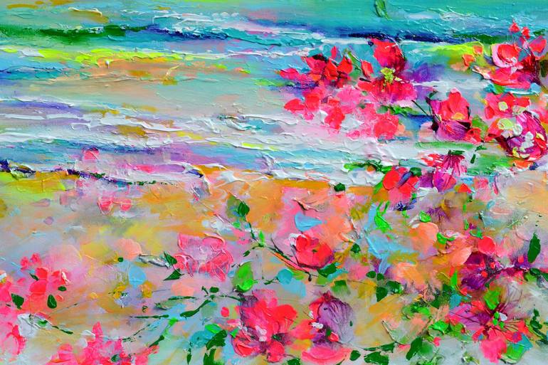 Original Impressionism Beach Painting by SOOS ROXANA GABRIELA