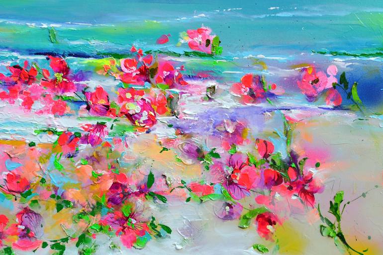 Original Impressionism Beach Painting by SOOS ROXANA GABRIELA