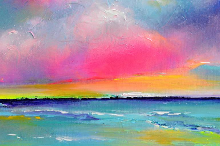 Original Impressionism Beach Painting by SOOS ROXANA GABRIELA