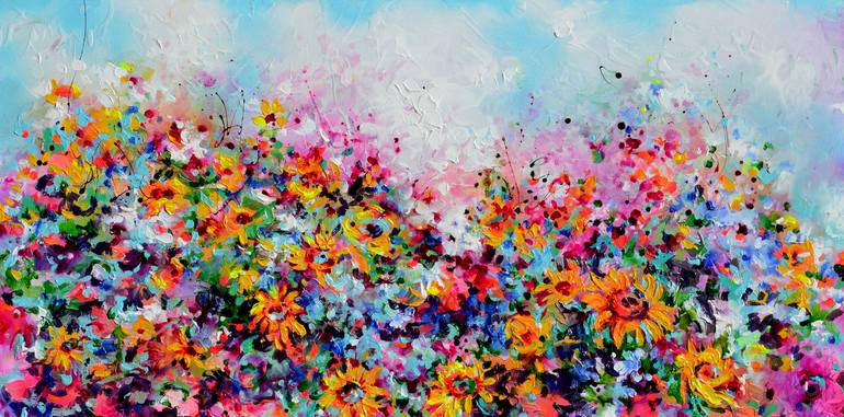 Original Abstract Floral Paintings by Soos Roxana Gabriela