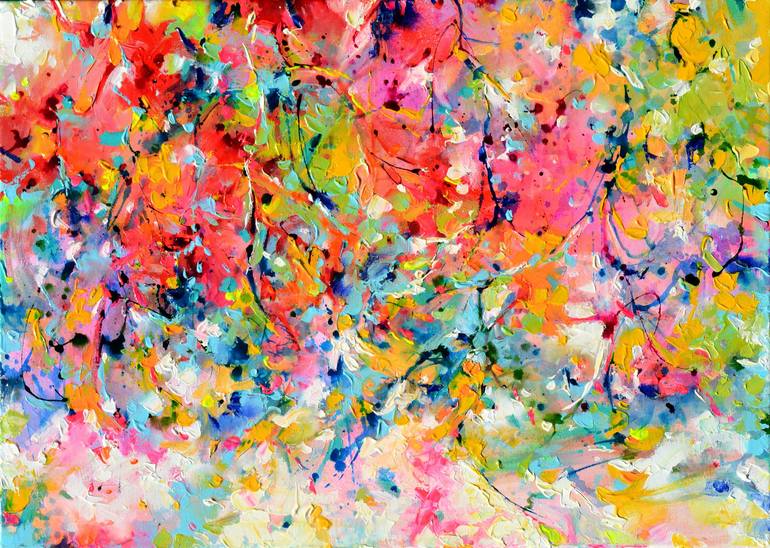 Original Abstract Garden Paintings by Soos Roxana Gabriela
