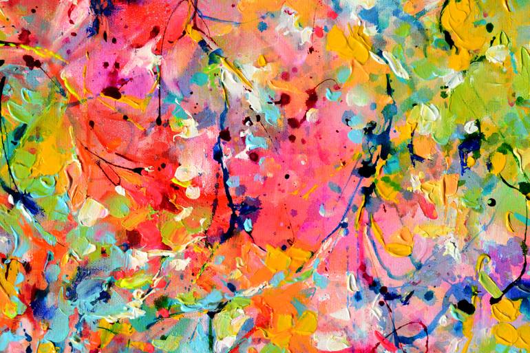 Original Abstract Garden Painting by Soos Roxana Gabriela