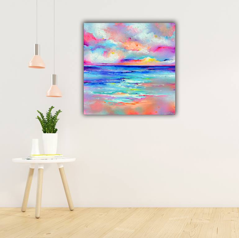 Original Impressionism Beach Painting by Soos Roxana Gabriela