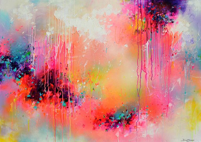Original Abstract Expressionism Abstract Paintings by Soos Roxana Gabriela
