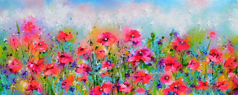 Original Abstract Floral Paintings by Soos Roxana Gabriela