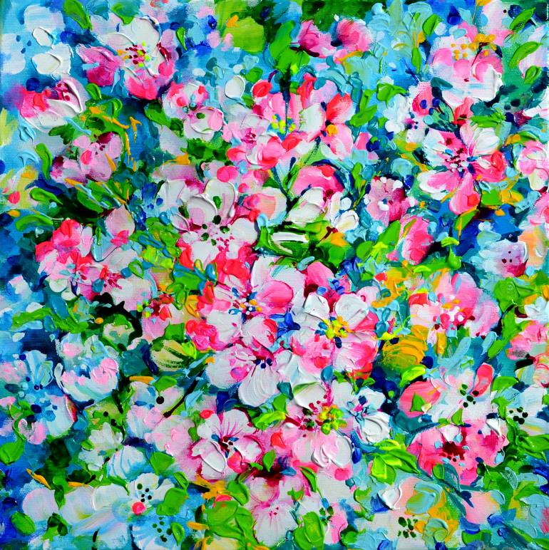 Original Abstract Floral Paintings by Soos Roxana Gabriela