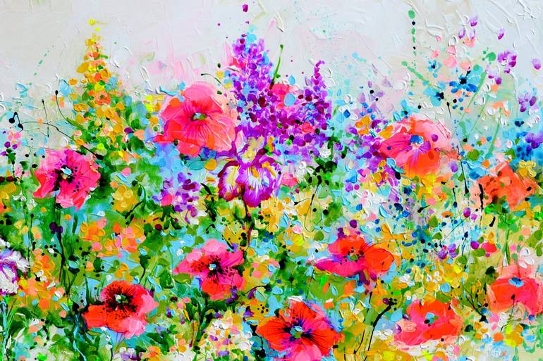 Original Impressionism Floral Painting by Soos Roxana Gabriela