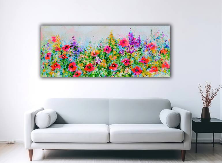 Original Abstract Floral Painting by Soos Roxana Gabriela
