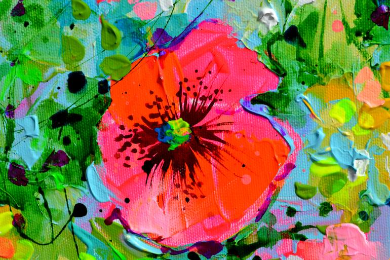 Original Abstract Floral Painting by Soos Roxana Gabriela