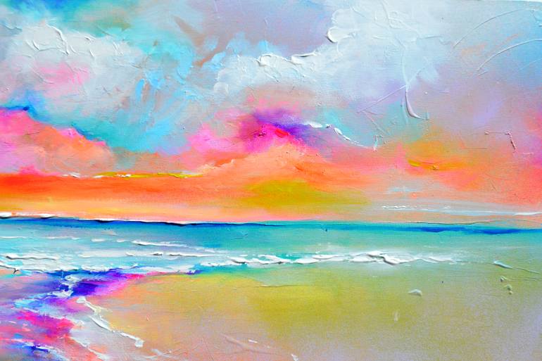 Original Abstract Seascape Painting by Soos Roxana Gabriela