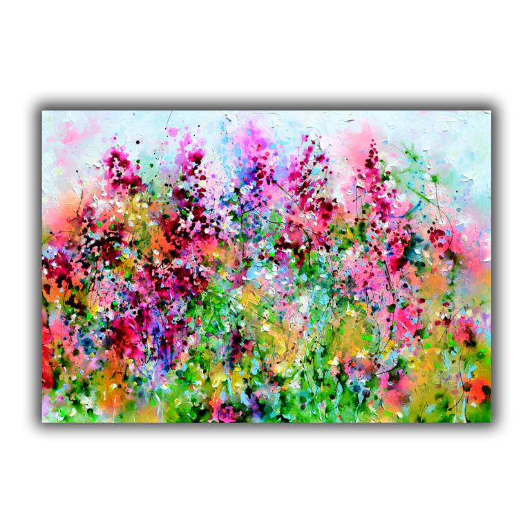 Original Abstract Garden Painting by Soos Roxana Gabriela
